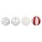 Assorted 4 Pack 4.5" Red & White Shatterproof Ball Ornaments by Ashland®